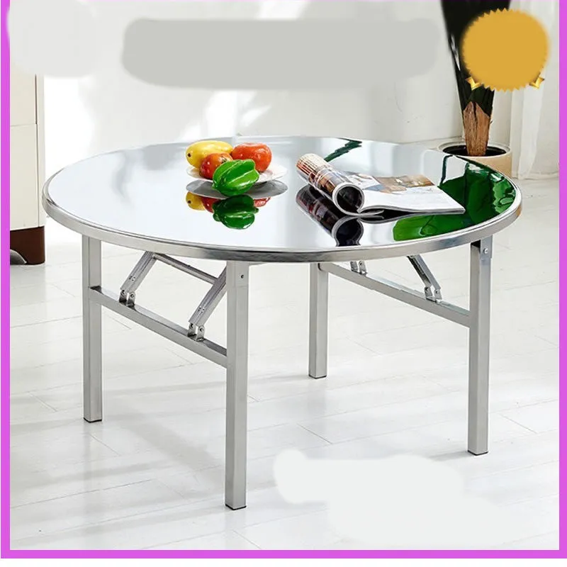 140 X 140Cm Stainless Steel Foldable Round Table Ft-140