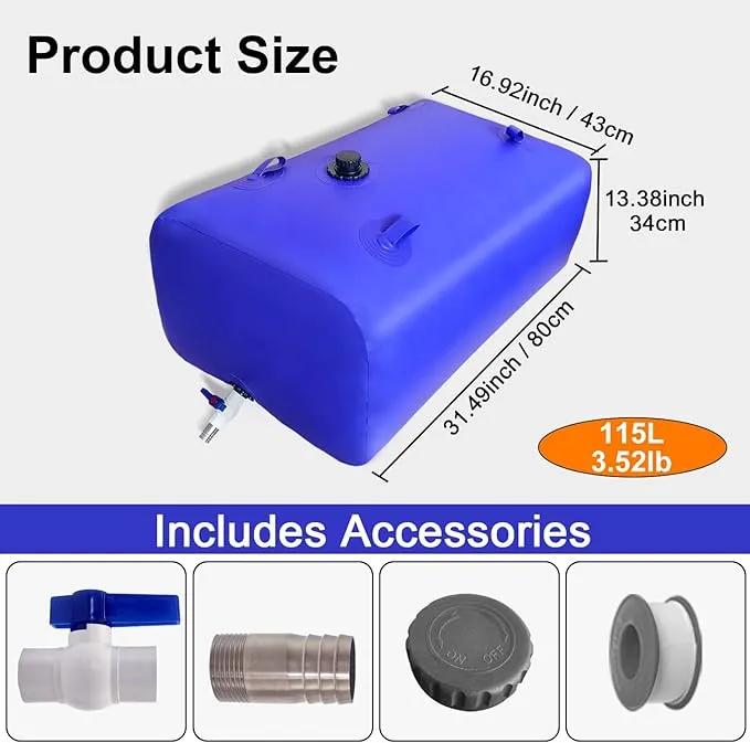 25 Gallon Water Tank,Portable Foldable Capacity Water Storage Bladder Containers,Suitable for Outdoor or Emergency Water