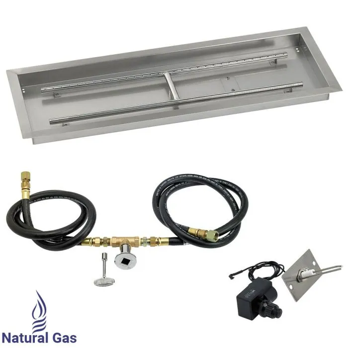 36" x 12" Rectangular Drop-In Pan with Spark Ignition Kit - Natural Gas