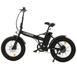 Ecotric Fat Tire Folding Electric Bike with LCD Display, 48V/12.5Ah, 500W - Matte Black