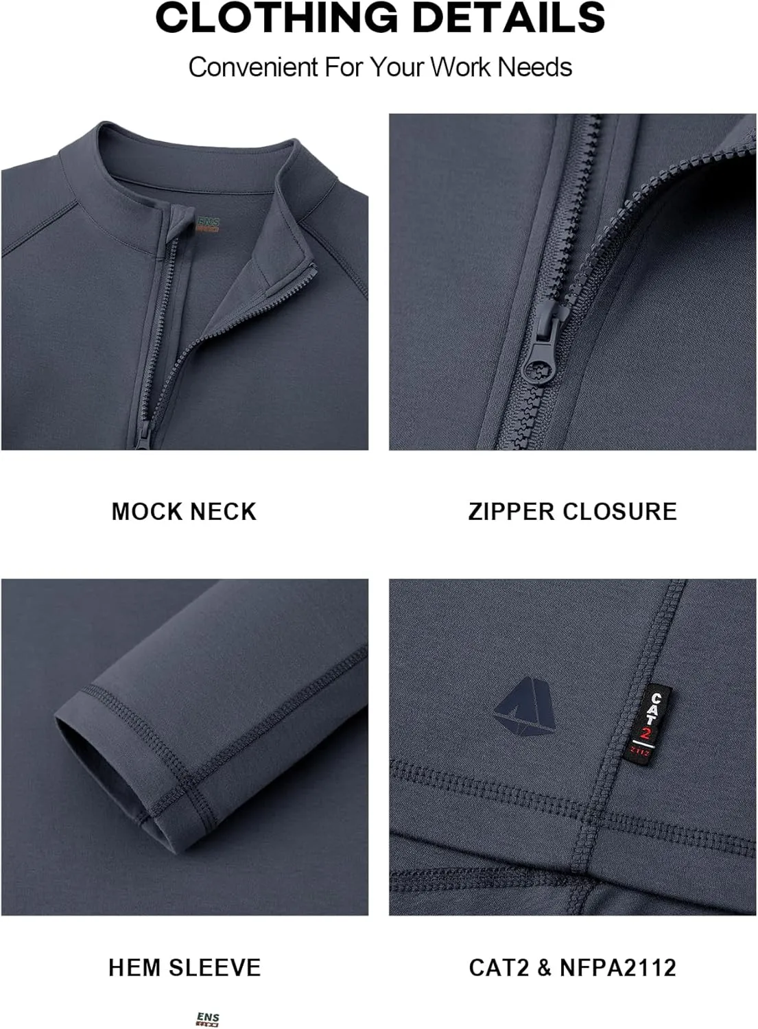 FR Shirts for Men Flame Resistant Shirt CAT2 Quarter Zip Up Pullover 1/4 Zip 5.5oz Light Weight