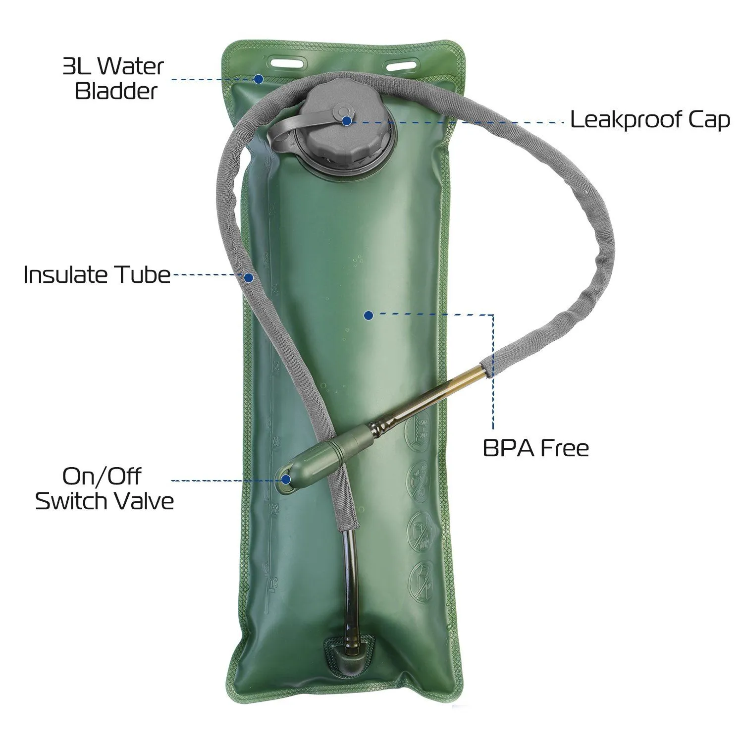 iMountek Tactical Hydration Pack 3L Water Bladder