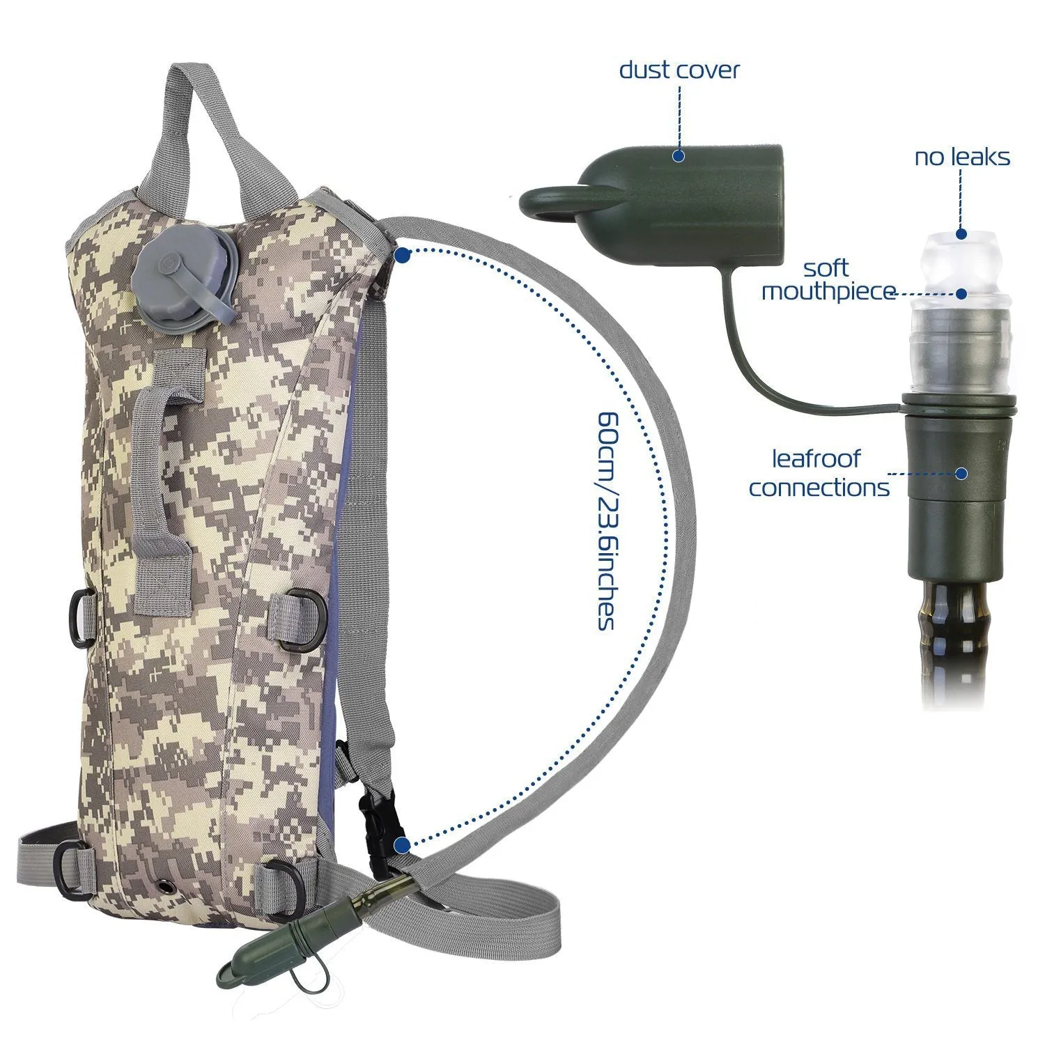 iMountek Tactical Hydration Pack 3L Water Bladder