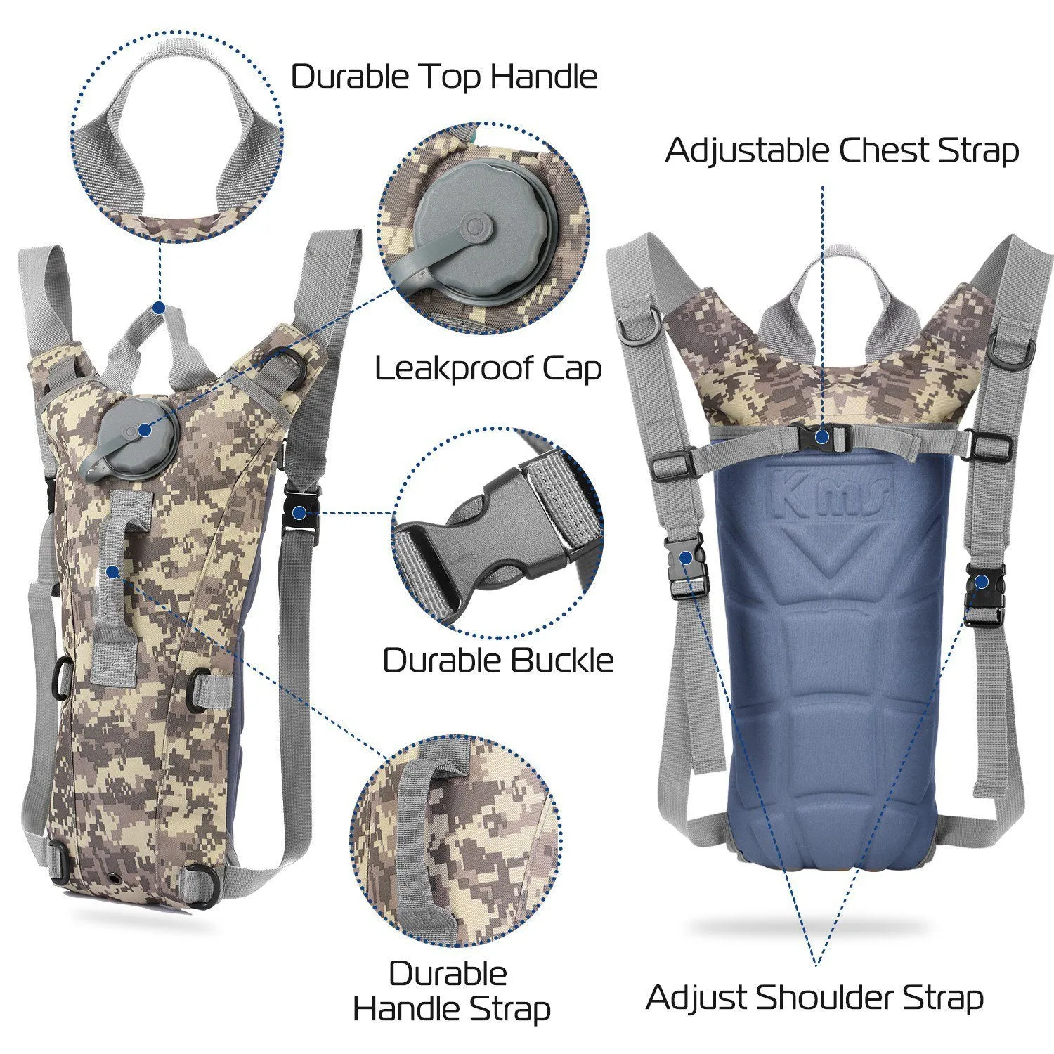 iMountek Tactical Hydration Pack 3L Water Bladder