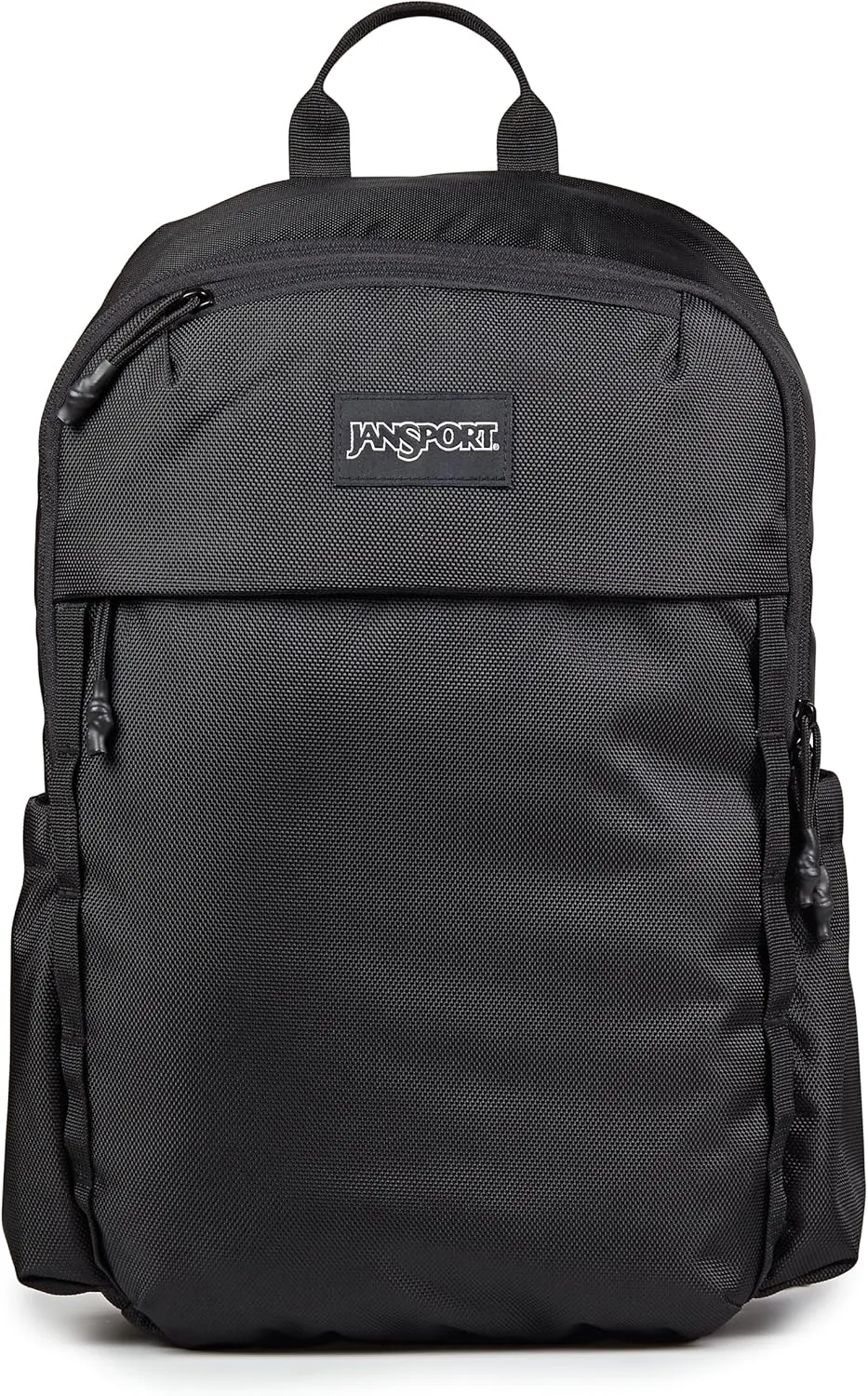 JanSport Venture Daypack  Travel Pack With Large Main Compartment, Padded Laptop Sleeve, Dual Water Bottle Pockets, and Attachment Buckles, Black