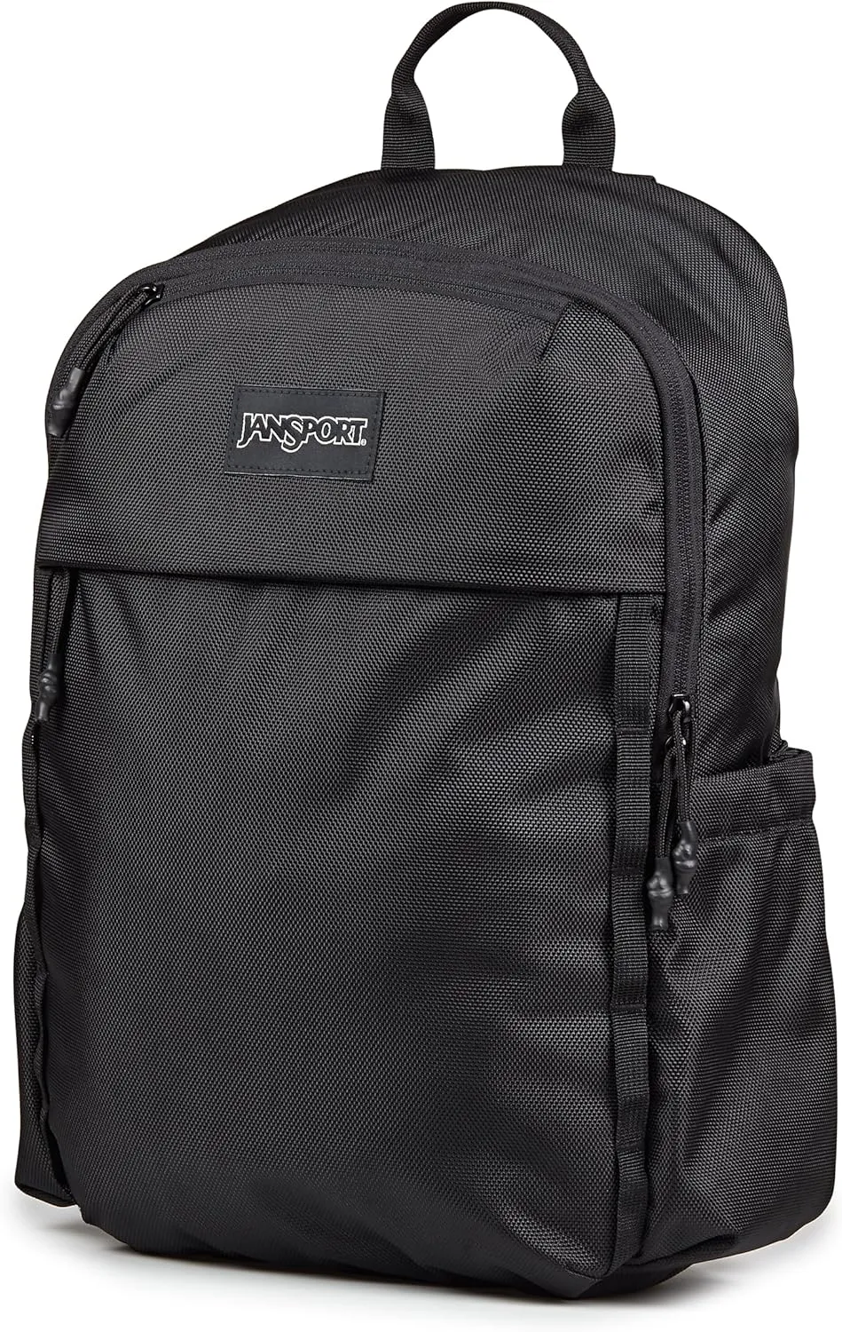 JanSport Venture Daypack  Travel Pack With Large Main Compartment, Padded Laptop Sleeve, Dual Water Bottle Pockets, and Attachment Buckles, Black