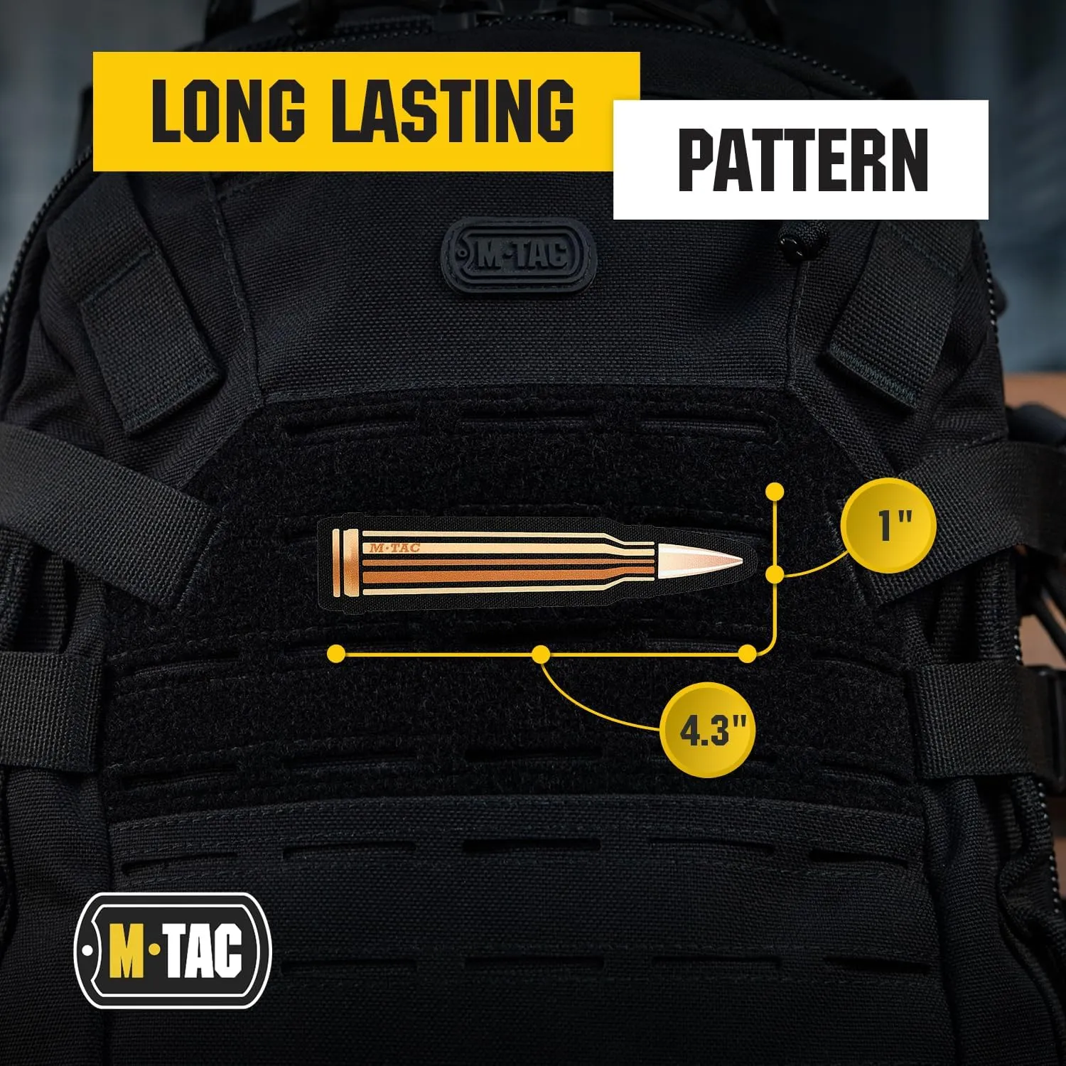 M-Tac Bullet 223 Tactical Morale Patch - Hook Fasteners Printed Army Combat Patches for Vest, Backpacks, Hats (Orange 223)