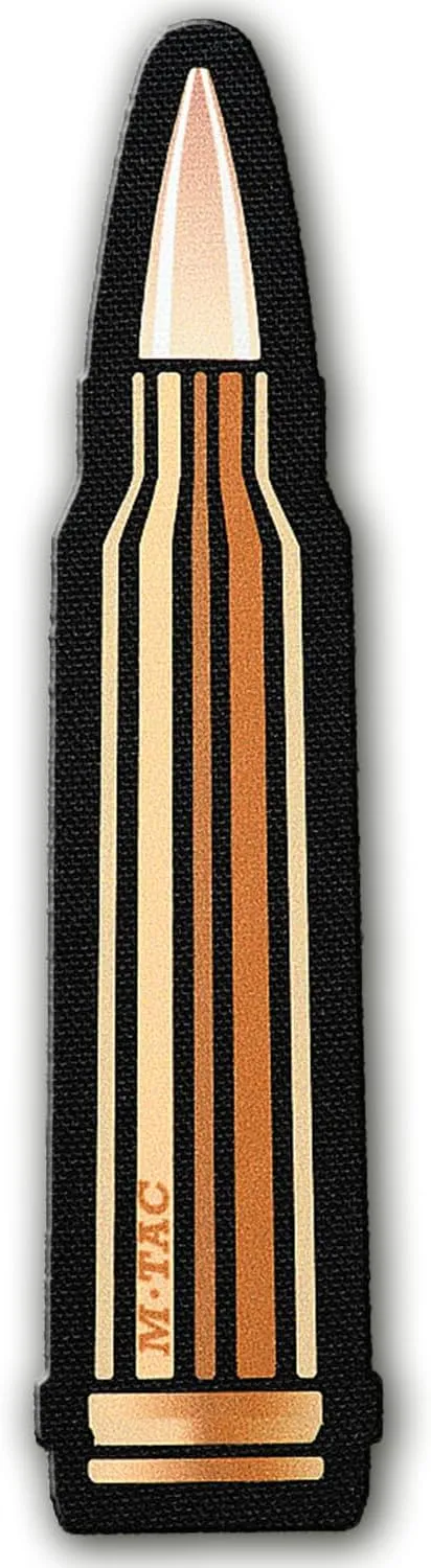 M-Tac Bullet 223 Tactical Morale Patch - Hook Fasteners Printed Army Combat Patches for Vest, Backpacks, Hats (Orange 223)