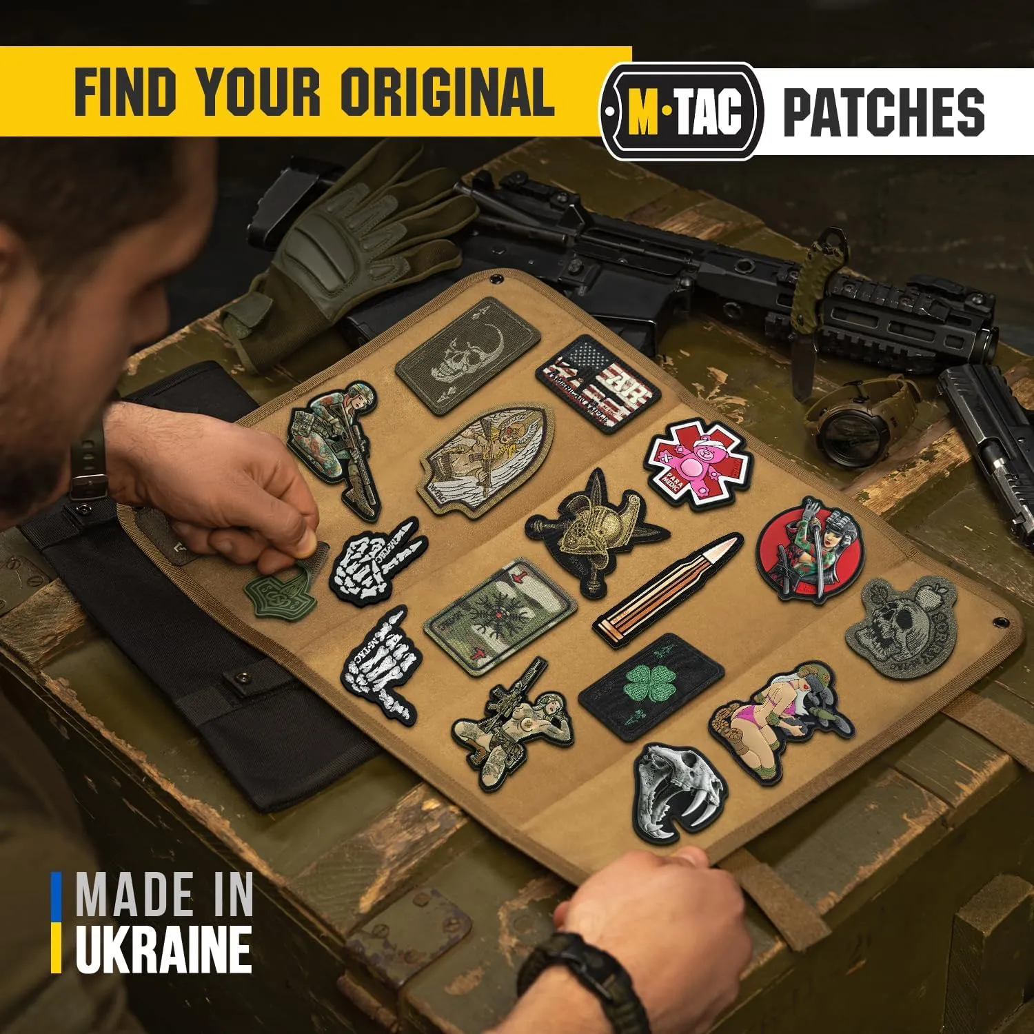 M-Tac Bullet 223 Tactical Morale Patch - Hook Fasteners Printed Army Combat Patches for Vest, Backpacks, Hats (Orange 223)