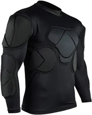 Men's Goalkeeper Shirt Padded Football Protective Gear for Men Training Suit Rib Protector for Soccer Basketball Paintball