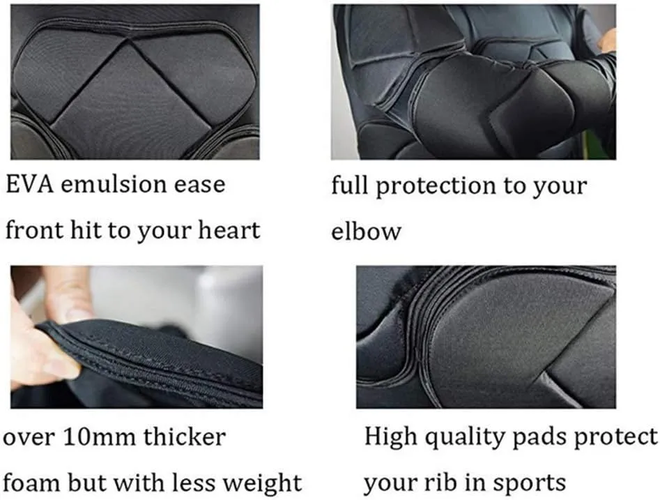 Men's Goalkeeper Shirt Padded Football Protective Gear for Men Training Suit Rib Protector for Soccer Basketball Paintball