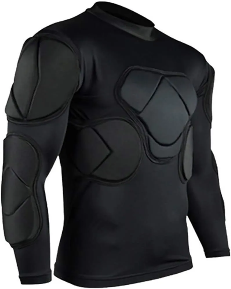 Men's Goalkeeper Shirt Padded Football Protective Gear for Men Training Suit Rib Protector for Soccer Basketball Paintball