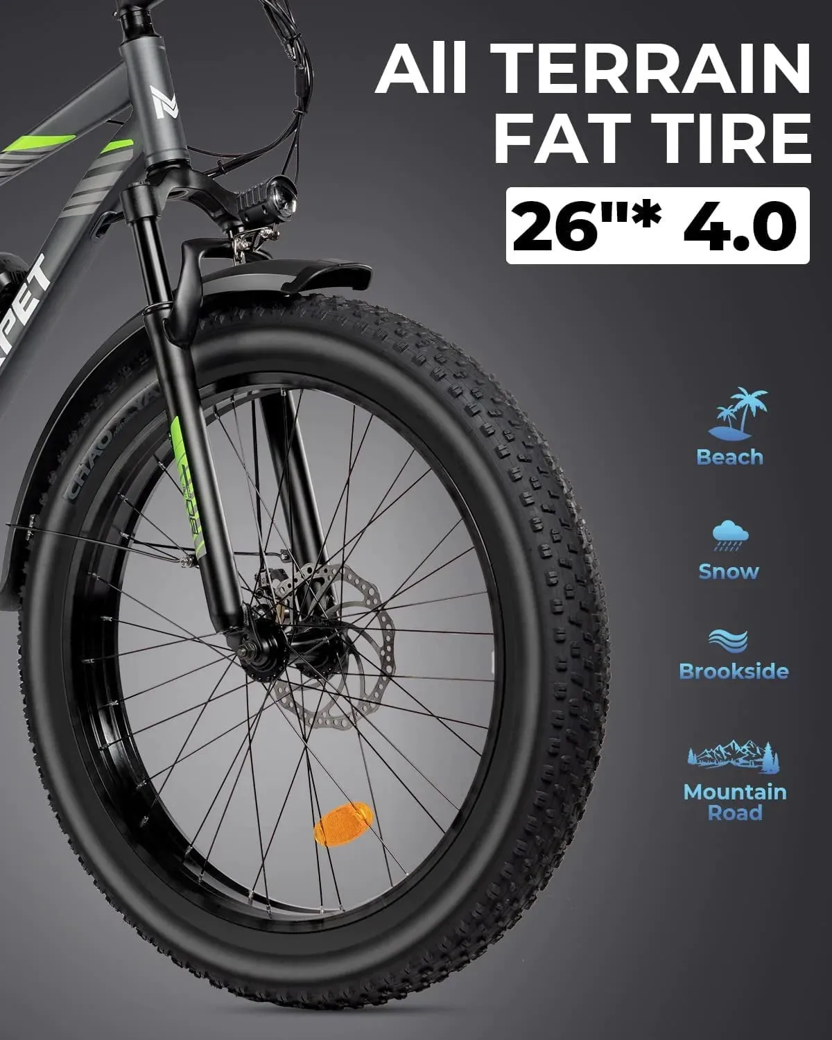 MUKKPET Suburban 750W 48V 15Ah All-Terrain Fat Tire Electric Bike - Financing Available!