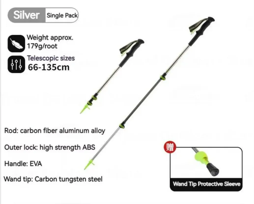 Naturehike Carbon And Aluminium Trekking Pole - Army Green