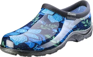 Sloggers Original Waterproof Rain and Garden Shoe for Women Outdoor Slip-On Garden Clog - Made in The USA with Premium Comfort Insole and Arch Support - Blue Spring Surprise Print, Size 8
