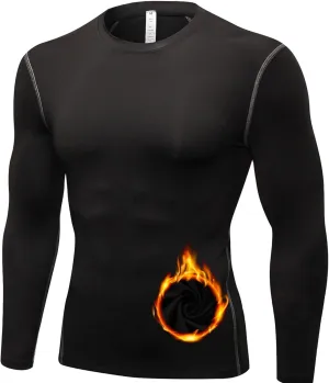 SPVISE Men's Thermal Compression Shirts Long Sleeve Fleece Lined Underwear Tops Cold Weather Running Gear Base Layer Winter