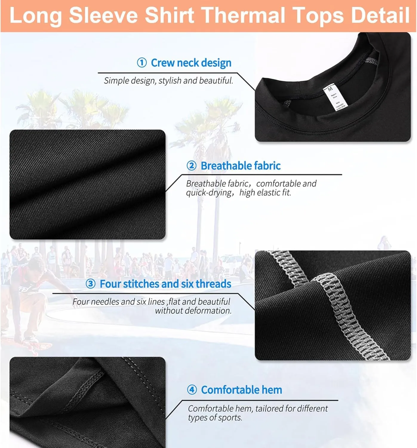 SPVISE Men's Thermal Compression Shirts Long Sleeve Fleece Lined Underwear Tops Cold Weather Running Gear Base Layer Winter