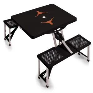 Texas Longhorns - Picnic Table Portable Folding Table with Seats