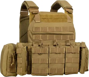 WOLFHUNT Tactical Vest for Men - Airsoft Vest with Molle System, Weighted Vest Premium & Modular Gear for Gaming Enthusiasts