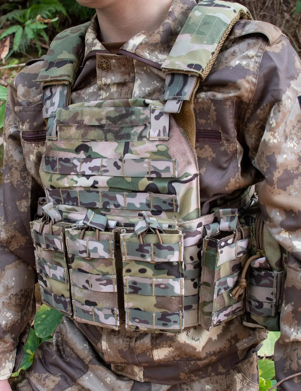 WOLFHUNT Tactical Vest for Men - Airsoft Vest with Molle System, Weighted Vest Premium & Modular Gear for Gaming Enthusiasts