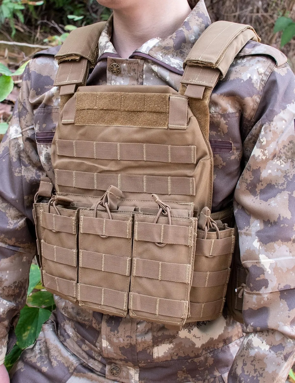 WOLFHUNT Tactical Vest for Men - Airsoft Vest with Molle System, Weighted Vest Premium & Modular Gear for Gaming Enthusiasts