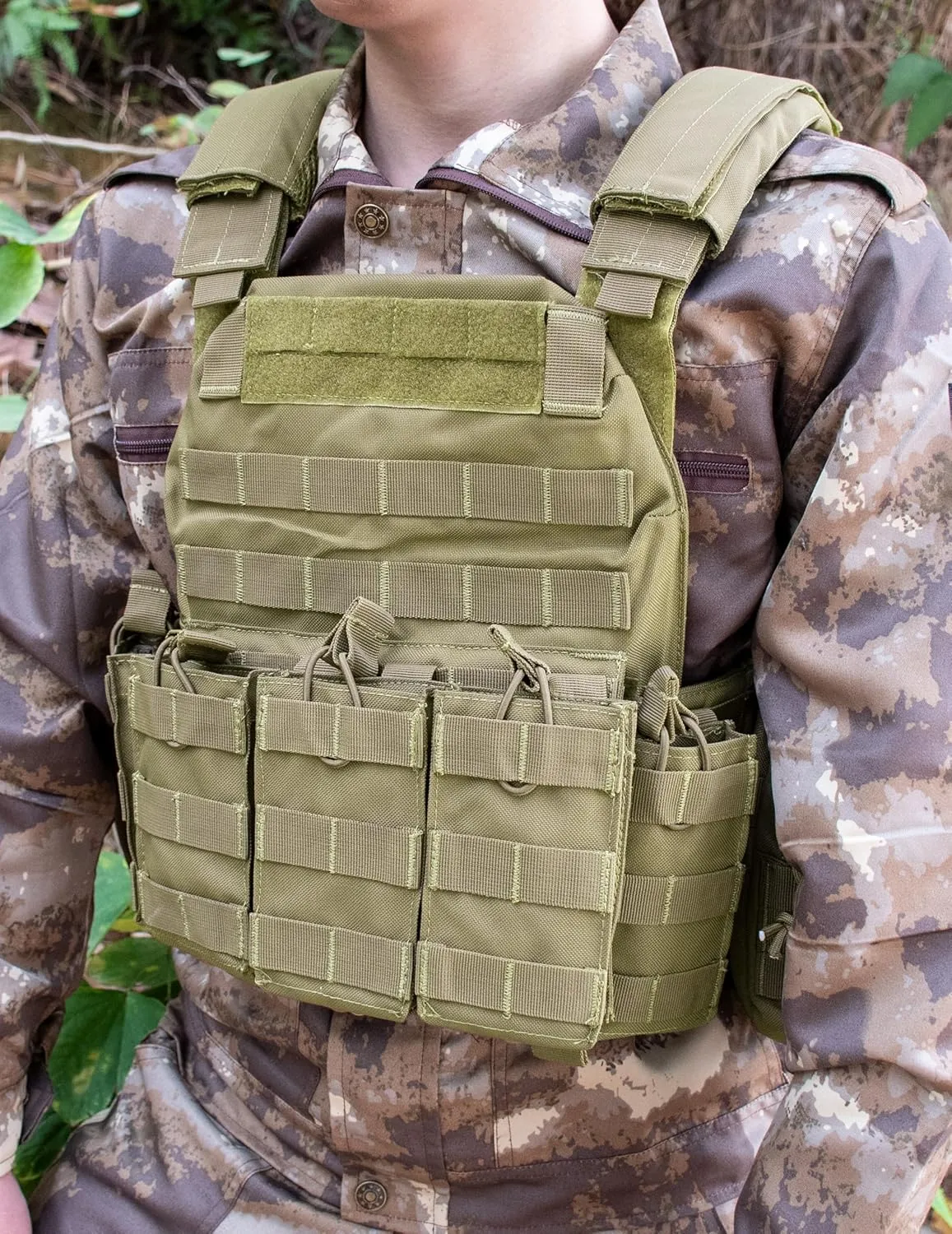 WOLFHUNT Tactical Vest for Men - Airsoft Vest with Molle System, Weighted Vest Premium & Modular Gear for Gaming Enthusiasts